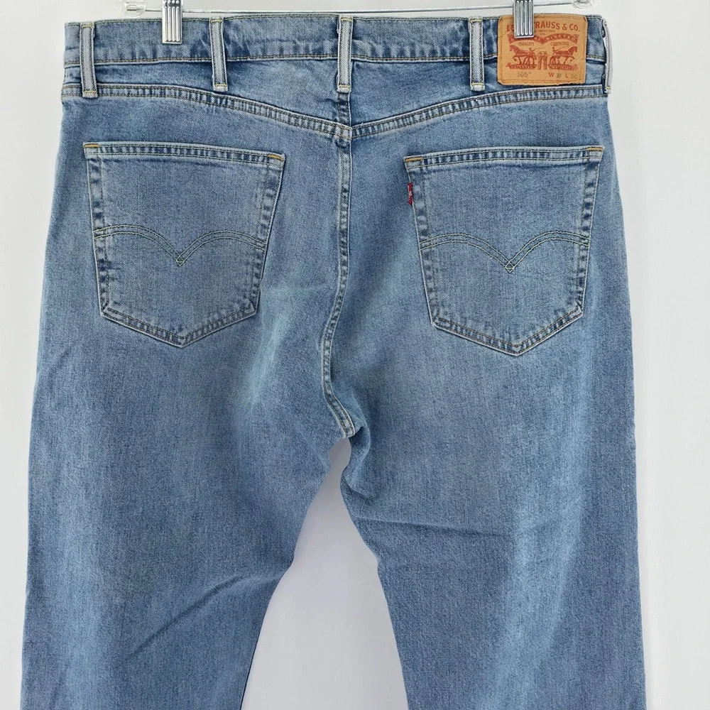 Levi's 505 Regular Fit Mens 40x30 Light Blue Denim Straight Leg Classic Jeans